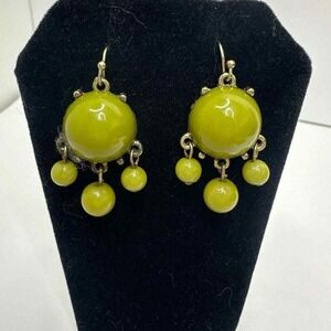 Green‎ Drop Earrings Dangle Ball Earrings Funky Earrings Statement Jewelry